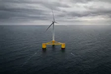 Flytande havsbaserat vindkraftverk på djupt öppet hav
