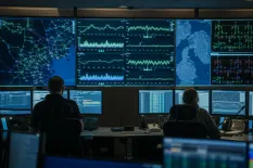 Kontrollrum som följer vindkraftsdata och effekt